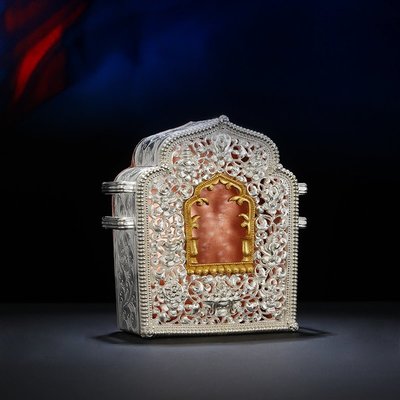 【爆款特賣】大藏禪飾 純手工裝佛像裝藏嘎烏盒 S990純銀鑲銅方形嘎烏盒雕花