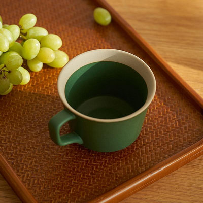 日式復古粗陶創意陶瓷馬克杯小眾設計師簡約咖啡杯子家用水杯茶杯~小滿良造館