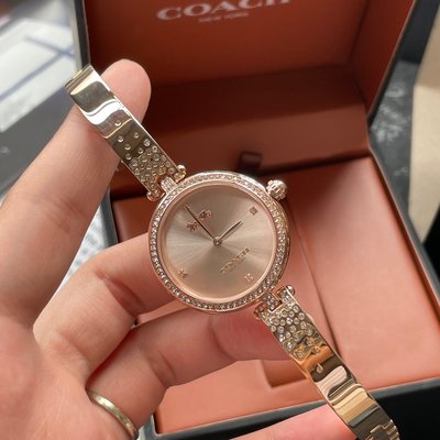 現貨COACH PARK系列 瀑布星手鏈錶 鋼帶石英手錶 女錶 腕錶 購美國代購Outlet專場 可團購明星同款熱銷