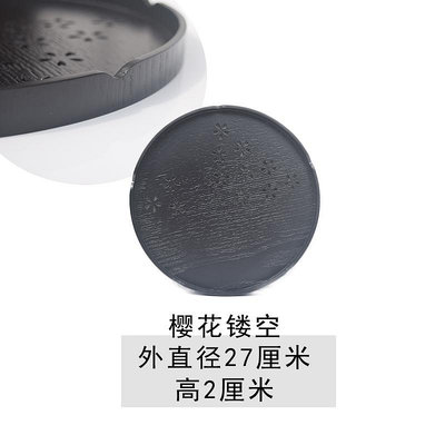 現貨 包郵木托盤黑色圓形托盤 歐式日本茶盤 茶具 田園風格 高檔盤子