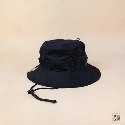 貳柒商店) New Era Cap 基本款 黑色 漁夫帽 遮陽帽 探險帽 小口袋 抽繩 NE13090091