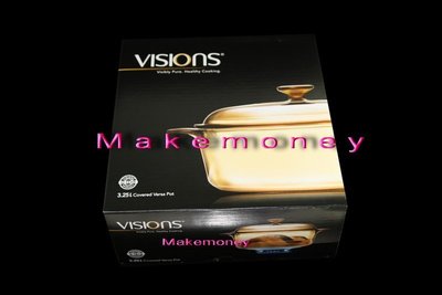 美國康寧 Visions vs-32 晶彩透明雙耳湯鍋 原廠公司貨 3.25L 免運費