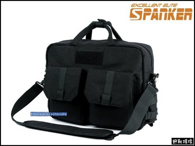 【野戰搖滾-生存遊戲】SPANKER 戰術電腦包、側背包【黑色】電腦背包登山包相機包跨包單肩包勤務包