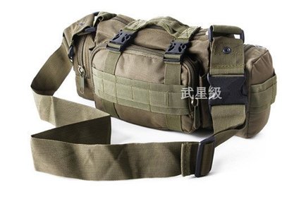 台南 武星級 多用途 3P 小腰包 綠(槍盒 槍箱 槍袋 槍包 旅遊 露營 肩包 書包 背包 生存遊戲 軍事風 迷彩