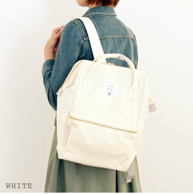 【  日本正版 anello 】【白色 】日本國內販售正規品，不是日本原單仿冒品 anello超大容量 後背包