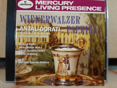 Dorati,Wienerwalzer Paprika,杜拉第指揮演繹華爾滋曲目，含雷哈爾風流寡婦，小約翰史特勞斯春之聲，杜南伊婚禮華爾滋等多曲，如新。