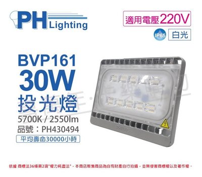 [喜萬年] 含稅 PHILIPS飛利浦 BVP161 LED 30W 220V 白光 投光燈_PH430494
