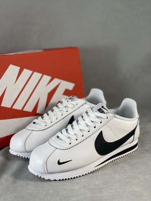 Nike Cortez Basic SL 白底 黑勾 白標 黑屁股 阿甘 皮革 男女鞋 904764-102