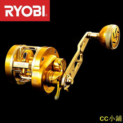 CC小鋪RYOBI VARIUS GR瓦留斯金色鐵板輪全金屬機身慢搖輪全金屬機身紡車輪