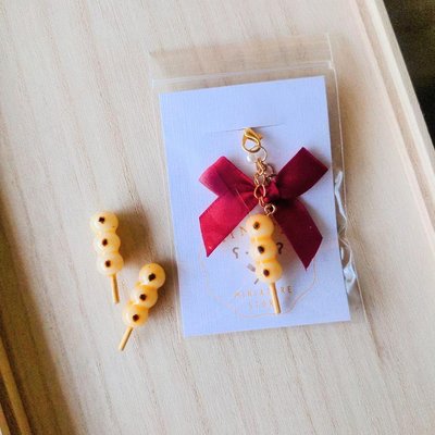 minita*手作 迷你醬油糰子 高仿真 可愛吊飾 袖珍 娃娃屋配件 食玩 /甜點系列