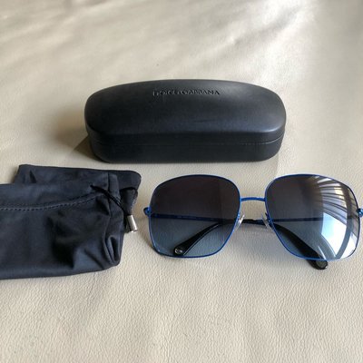 [品味人生2]保證全新正品 Dolce&Gabbana DG 藍框 深藍鏡片 太陽眼鏡