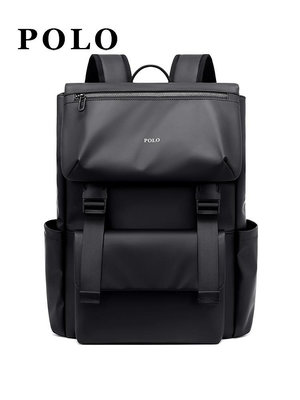 真皮包包 Polo雙肩背包男大容量商務時尚通勤旅行書包2024新款男士電腦背包