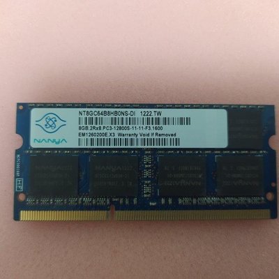 南亞8GB/8G DDR3-1600 1.5V So-Dimm 筆電用