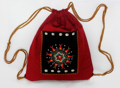【綺妹手創雜貨】民族風束口背包 後背袋 手工繡珠 背帶可調 原住民風格
