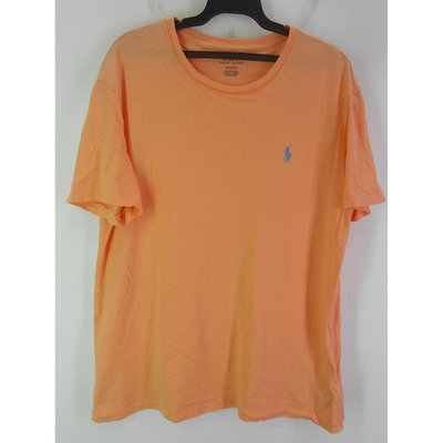 男 ~【POLO RALPH LAUREN】粉橘色休閒T恤 M號(5C209)~99元起標~