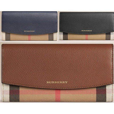 BURBERRY 長賣熱門款 經典house格紋 長夾 皮夾 三色