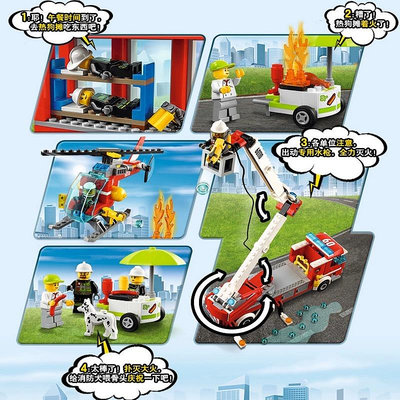 樂高新品樂高積木城市系列消防局拼裝兒童玩具男孩警察局汽車模型