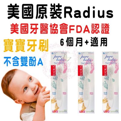 【現貨免等】美國Radius 美國牙醫協會FDA認證 超軟毛 寶寶牙刷 學習牙刷 兒童牙刷 6m+
