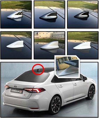圓夢工廠 Toyota Corolla Altis GR Sport 運動版 鯊魚鰭 天線蓋貼 鍍鉻銀 卡夢 碳纖紋