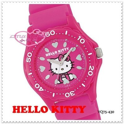 小花花日本精品♥ Hello Kitty 手錶卡通錶女錶卡通錶帶生日禮盒禮物 桃色側愛心32047806