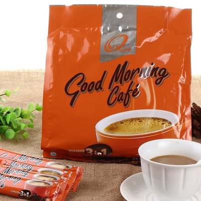 新品越南Q牌高原醇香三合1即溶咖啡good morning咖啡480g袋裝