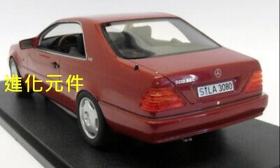 Cult 1 18 奔馳S級豪華轎車模型 Benz 600SEC C140 V12 1992 紅色