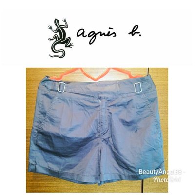 新【Agnes b.】28吋 黑灰色 純棉 造型 短褲 特價 $89 1元起標