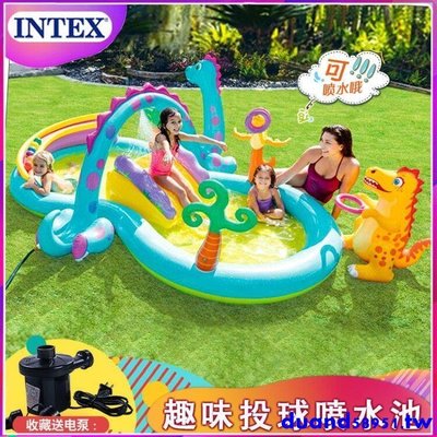 【熱賣精選】INTEX兒童充氣游泳池家庭大型號海洋球池沙池家用寶寶噴水戲水池