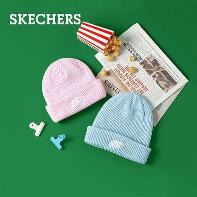 100原廠％Skechers斯凱奇新品帽子簡約舒適保暖針織帽運動休閑帽L320U158
