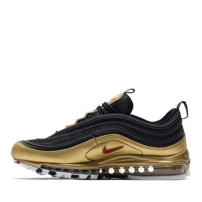 NIKE AIR MAX 97 QS 黑 金 紅勾 皮革 氣墊 AT5458-002 男鞋