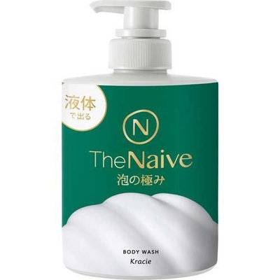 【JPGO】日本製 Kracie The Naive 100%植物性 極濃泡 沐浴乳~液體型500ml#918