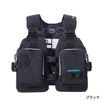 《三富釣具》SHIMANO 20年新款超輕量 路亞救生衣 VF-068T F 黑色/靄藍色 商品編號 759641