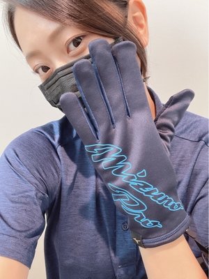 貳拾肆棒球-日本帶回Mizuno pro 保暖訓練手套一雙/支援智慧型手機/深藍