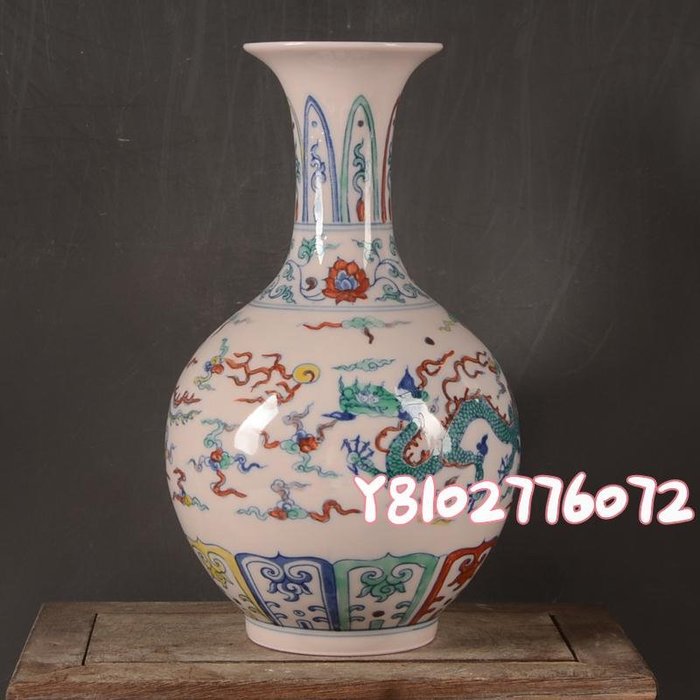 新品安い蔵出し品 景徳鎮? 狛犬 シーザー 古い 中国古玩美術 花瓶 時代物 色絵磁器