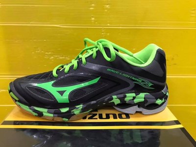 MIZUNO美津濃 男排球鞋 室內運動鞋 排羽鞋 WAVE LIGHTNING V1GA170035 黑綠 現貨
