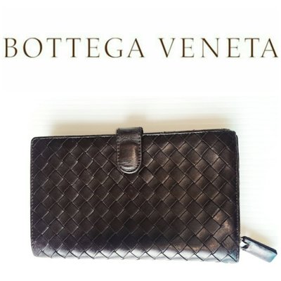 法國 寶緹嘉 Bottega Veneta編織拉鍊長夾 小羊皮多卡拉鏈BV長皮夾 翻扣錢包手拿包發財夾848 1元起標