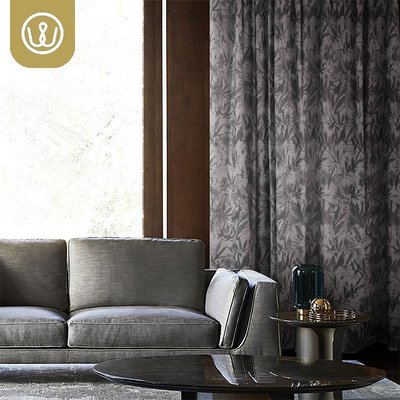現貨熱銷-輕奢新中式美式現代輕工業風新品花窗簾 高級灰色莫蘭迪 客廳臥室(null)