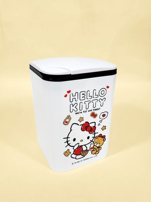 【正版】Hello Kitty 餅乾 按壓式 垃圾桶 ~~ 粉色