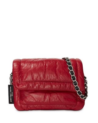 《今日下標分享價、全新真品》超可愛 Marc Jacobs Mini Pillow 紅色小款羊皮枕頭包斜揹包肩揹包