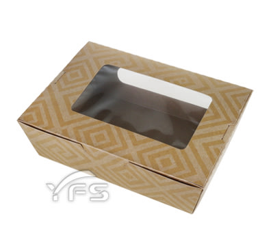 PA-66 前扣式開窗餐盒(牛皮紋路) (紙盒/野餐盒/速食外帶盒/點心盒)