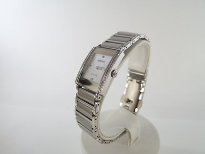 [卡貝拉精品交流] RADO 雷達錶 石英錶 女錶 天然鑽石 珍珠母貝面 陶瓷錶 長方形 專櫃保卡