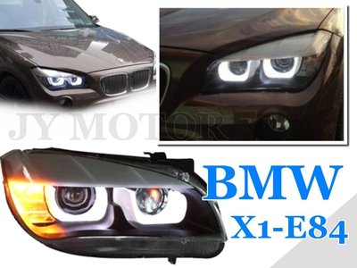 小傑車燈改裝--全新 寶馬 BMW X1 E84 雙U 導光條 R8 燈眉 雙光 四魚眼 頭燈 大燈