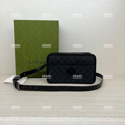 30年老店 預購 GUCCI Mini bag with Interlocking G 相機包 斜背包 灰黑 老花 658572