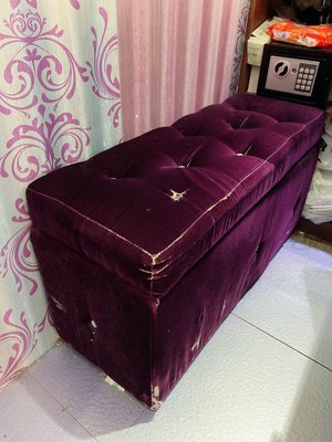二手紫色絨布水鑽沙發椅收納空間設計維娜絲venice日本精品代購