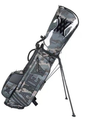 熱銷 高爾夫迷彩鉚釘時尚ANWE球包 一包兩帽雙肩布料球袋golf球桿包 可開發票