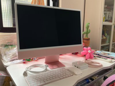 【臻品】盒裝 Apple iMac M1 512GB SSD 頂規版-粉色超夢幻