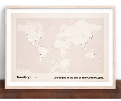 “正品”香港Travelege旅行人生世界地圖可標記旅游足跡掛圖創意生日禮物