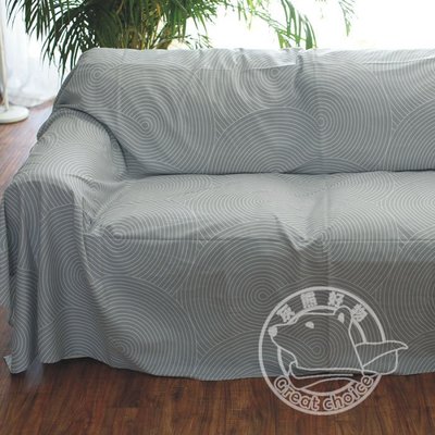 【灰熊好物】和風清新純棉斜紋布料印花 萬用沙發布 沙發罩 蓋巾蓋布 床單桌布 IKEA宜家風格 4SIZE 灰砂