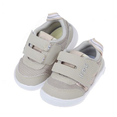 童鞋(12~15公分)日本IFME和風銀光米杏寶寶機能學步鞋P1U113W