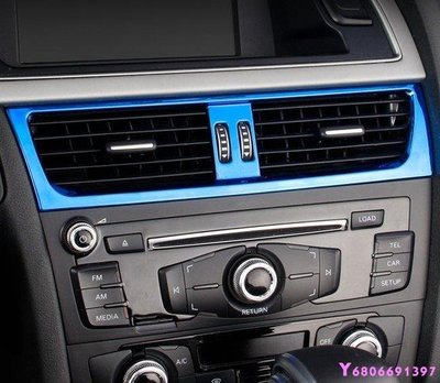 現貨熱銷-【易車汽配】Audi適用于09-16款奧迪A4L中控臺出風口裝飾框儀表臺面板 A5內飾改裝